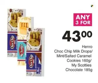 Save Hyper Henro Choc Chip Milk Drops/ Mint/ Salted Caramel Cookies/ My Scotties Chocolate offer