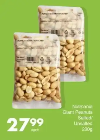 Save Hyper Nutmania Giant Peanuts Salted/ Unsalted offer
