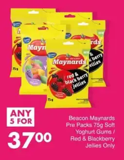 Save Hyper Beacon Maynards Pre Packs Soft Yoghurt Gums/ Red & Blackberry Jellies Only offer