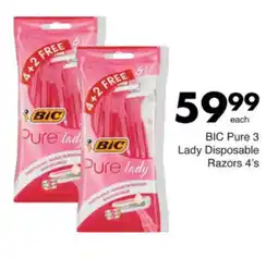 Save Hyper BIC Pure 3 Lady Disposable Razors offer
