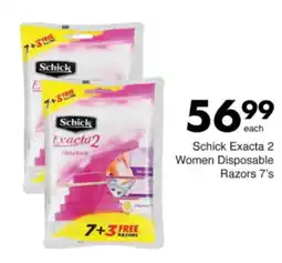 Save Hyper Schick Exacta 2 Women Disposable Razors offer