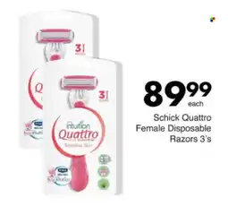 Save Hyper Schick Quattro Female Disposable Razors offer