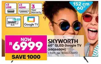 Game SKYWORTH 60" QLED Google TV offer