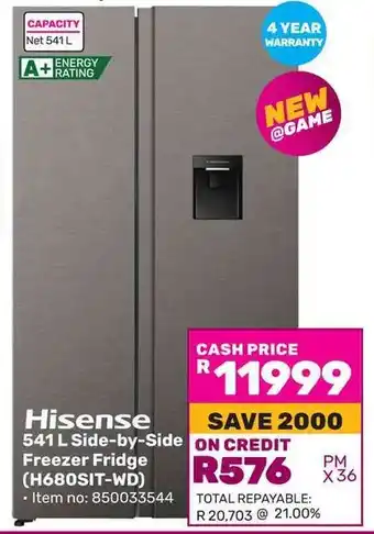 Hisense Side-by-Side Freezer Fridge