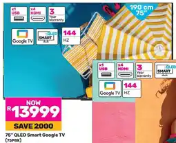 Game TCL 75" QLED Smart Google TV offer