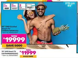 Game SAMSUNG 85" UHD Crystal Smart TV offer