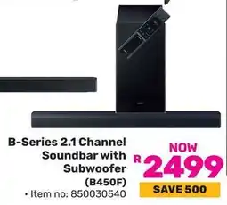 Game SAMSUNG B-Series 2.1 Channel Soundbar with Subwoofer offer