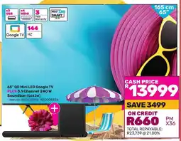 Game TCL 65" QD Mini LED Google TV offer