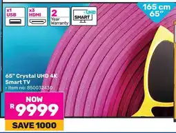 Game SAMSUNG 65" Crystal UHD 4K Smart TV offer