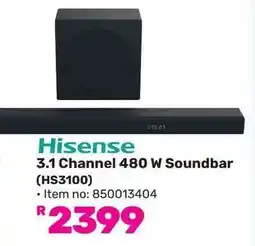 Game Hisense 3.1 Channel 480 W Soundbar offer