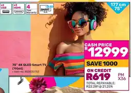 Game Hisense 75" 4K QLED Smart TV offer
