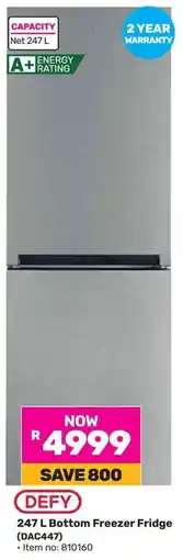 Game DEFY Bottom Freezer Fridge offer