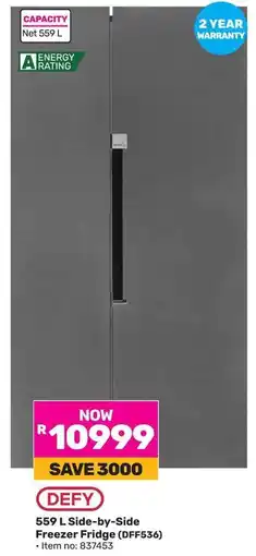 Game DEFY Side-by-Side Freezer Fridge offer