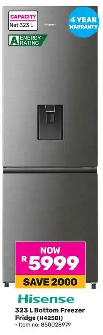 Game Hisense Bottom Freezer Fridge offer
