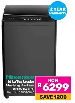 Game Hisense Top Loader Washing Machine offer