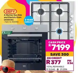 Game DEFY 4-Burner Gas Hob and Electric Oven offer