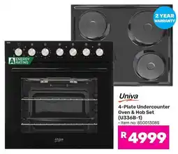 Game Univa 4-Plate Undercounter Oven & Hob Set offer