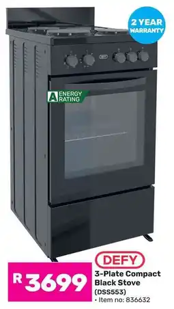 Game DEFY 3-Plate Compact Black Stove offer