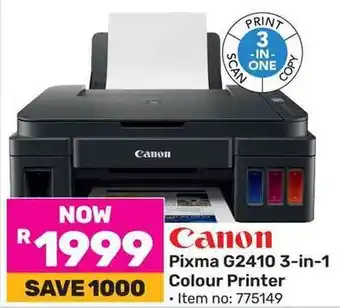 Game Canon Pixma G2410 3-in-1 Colour Printer offer