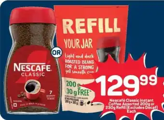 Pick n Pay Nescafé Classic Instant Coffee Assorted or Refill offer
