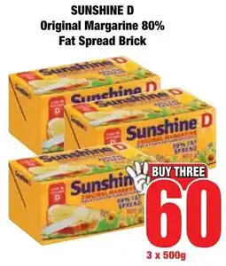 Boxer Superstores SUNSHINE D Original Margarine 80% Fat Spread Brick offer