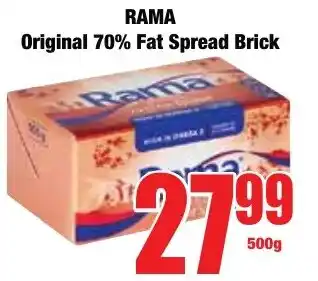 Boxer Superstores RAMA Original 70% Fat Spread Brick offer