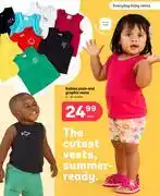 PEP Babies Plain & Graphic Vests 0-24 Months-Each offer