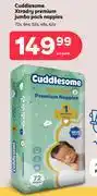 PEP Cuddlesome Xtra Dry Premium Jumbo Pack Nappies-72s, 64s, 52s, 48s, 42s Per Pack offer
