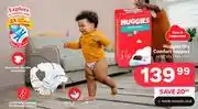 PEP Huggies Dry Comfort Nappies-58's/52's/46's/44's Pack offer