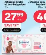 PEP Johnson's Gentle All Over Baby Wipes-72s Each offer
