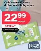 PEP Cuddlesome Aloe Vera & Chamomile Baby Wipes-100s Per Pack offer