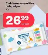 PEP Cuddlesome Sensitive Baby Wipes-80s Per Pack offer