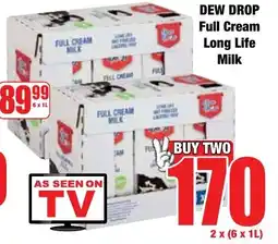 Boxer Superstores DEW DROP Full Cream Long Life Milk offer
