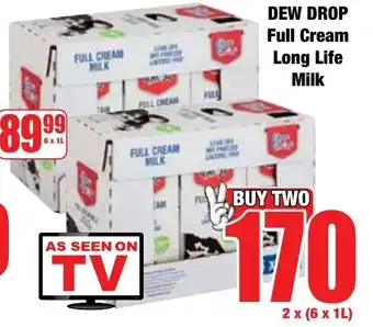 Boxer Superstores DEW DROP Full Cream Long Life Milk offer
