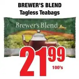 Boxer Superstores BREWER'S BLEND Tagless Teabags offer