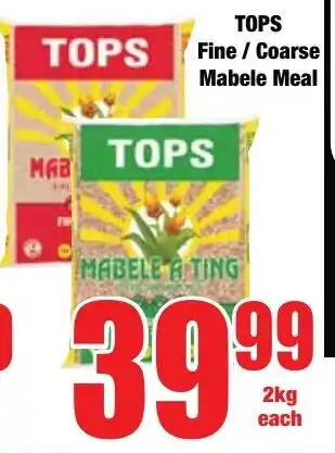 Boxer Superstores TOPS Fine/ Coarse Mabele Meal offer