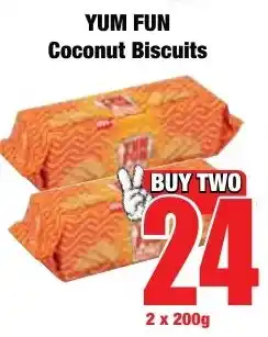 Boxer Superstores YUM FUN Coconut Biscuits offer