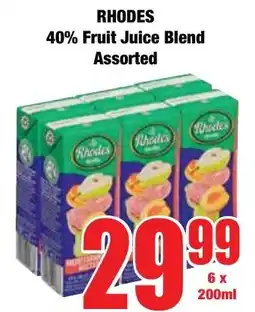 Boxer Superstores RHODES 40% Fruit Juice Blend Assorted offer