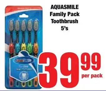 Boxer Superstores AQUASMILE Family Pack Toothbrush offer