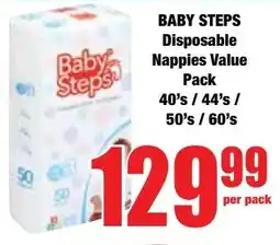 Boxer Superstores BABY STEPS Disposable Nappies Value Pack offer