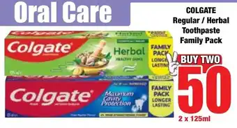 Boxer Superstores COLGATE Regular/ Herbal Toothpaste Family Pack offer