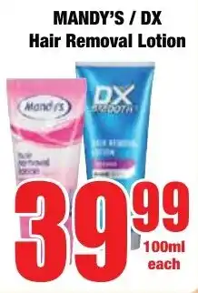 Boxer Superstores MANDY'S/ DX Hair Removal Lotion offer