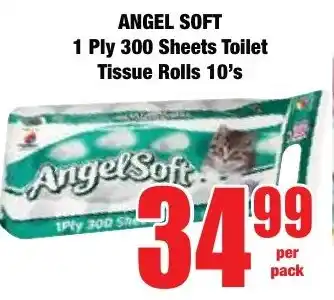 Boxer Superstores ANGEL SOFT 1 Ply 300 Sheets Toilet Tissue Rolls offer