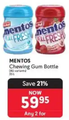 Makro MENTOS Chewing Gum Bottle offer