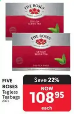 Makro FIVE ROSES Tagless Teabags offer