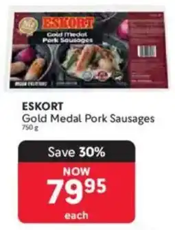 Makro ESKORT Gold Medal Pork Sausages offer