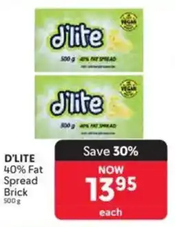 Makro D'LITE 40% Fat Spread Brick offer