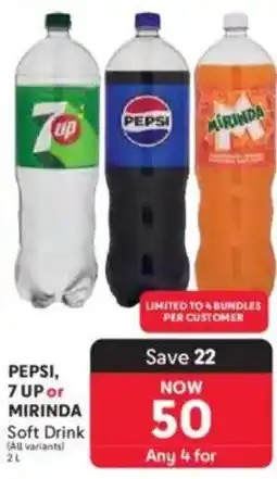 Makro PEPSI, 7 UP or MIRINDA Soft Drink offer