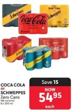 Makro COCA COLA or SCHWEPPES Zero Cans offer