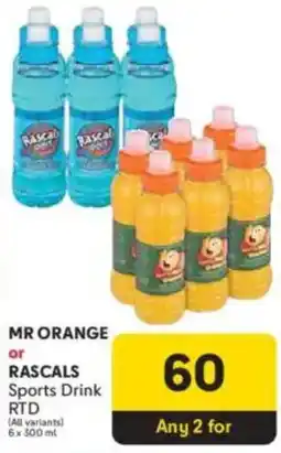 Makro MR ORANGE or RASCALS Sports Drink RTD offer